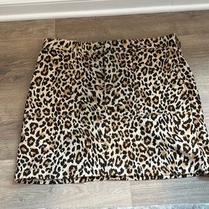NWOT Jcrew Leopard print stretch denim skirt